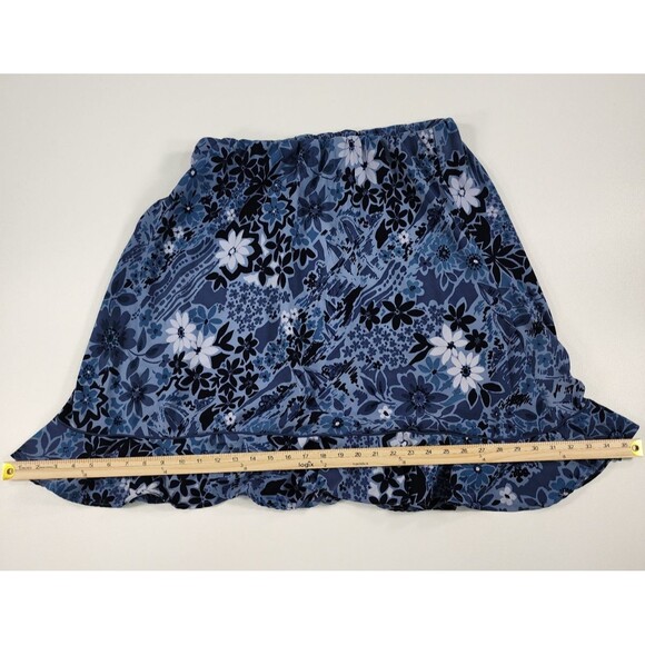 Vintage C. J. Banks Skirt Women's 18W Christopher & Banks Blue Floral On-Knee - Picture 7 of 7